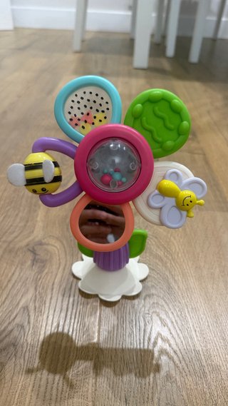 Juguete bebé flor con espejo y sonajero