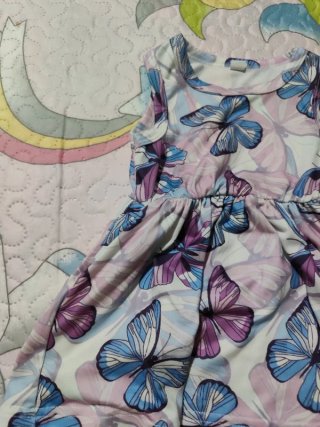 Conjunto bebé vestido y rebeca mariposas