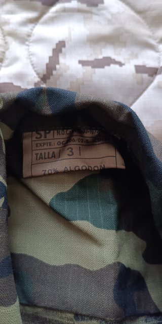 Camisa Militar Camuflaje España Talla 3