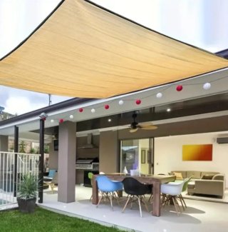 TOLDO VELA RECTANGULAR DE 3X4 COLOR CREMA
