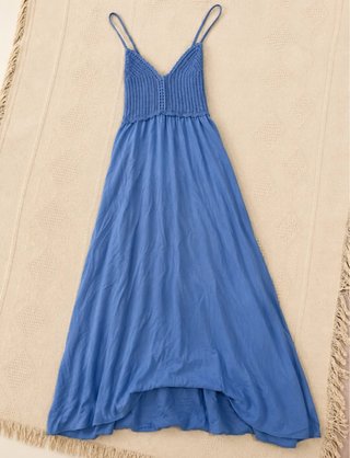 Vestido Azul con Pecho de Punto Stradivarius M/L