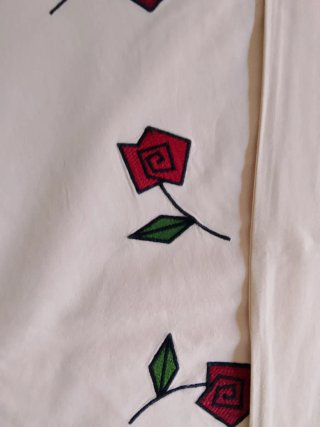 Funda Nórdica Sbilla Beige con Rosas Rojas