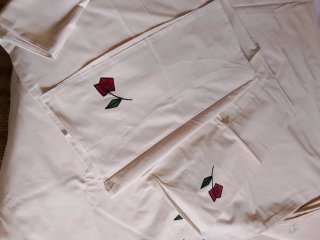 Funda Nórdica Sbilla Beige con Rosas Rojas