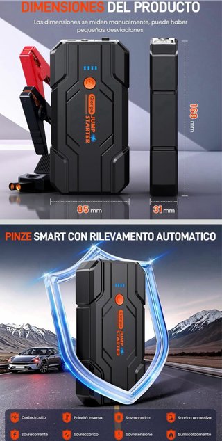 Arrancador Bateria Coche 14.8V-8000A Jump Starter