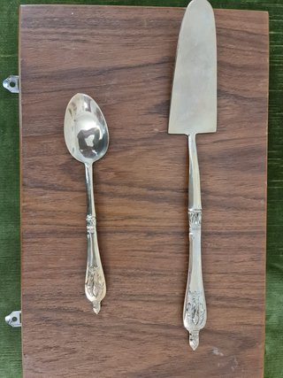 Set posate vintage James con scatola in legno