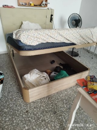 Canapé abatible, colchón viscoelástico y cabezal