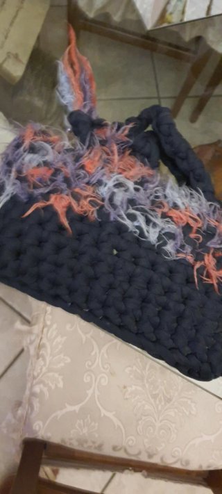 Borsa fatta a mano blu e viola