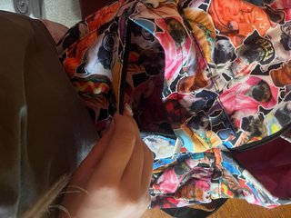 Zaino multicolor con stampa di cani