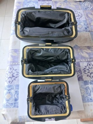 3 Portafogli Vintage Charlie in Pelle Sintetica Nero