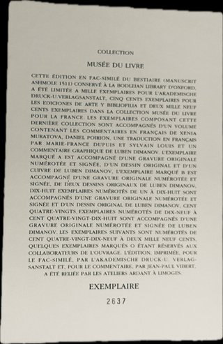 Facsímil Bestiario Oxford Francés