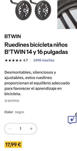 Ruedines Bicicleta 14 y 16 Pulgadas