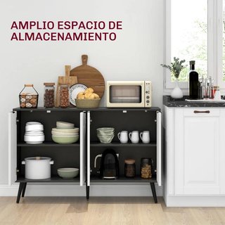 Aparador Salón 4 Puertas Patas Madera 120cm