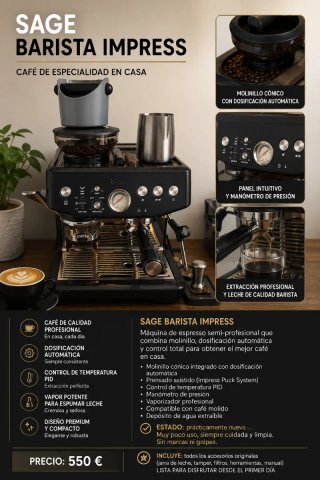 Cafetera Sage Barista Impress