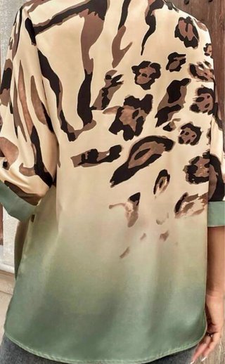 Camisa Animal Print Beige y Marrón