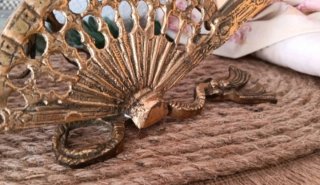 Espejo Abanico Bronce Vintage