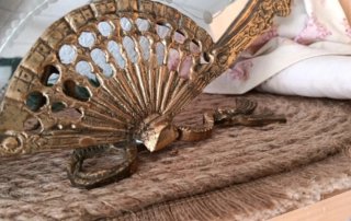 Espejo Abanico Bronce Vintage