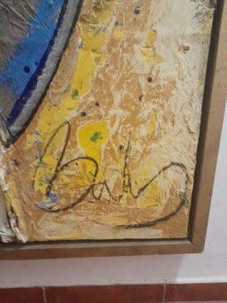 Cuadro cocoteros primera etapa del pintor jerezano