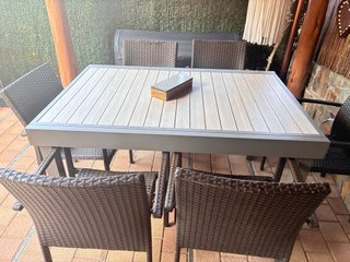 Mesa de jardín aluminio extensible