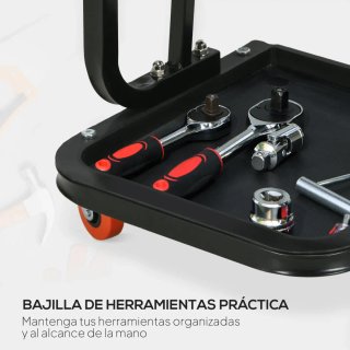 Taburete Taller Móvil con Ruedas y Bandeja
