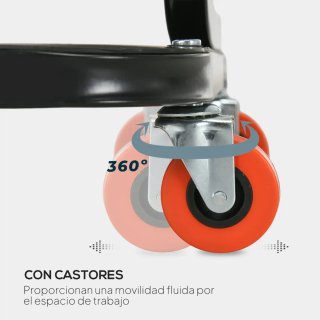 Taburete Taller Móvil con Ruedas y Bandeja