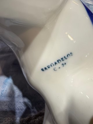 Vaca Porcelana Sargadelos Azul y Blanca