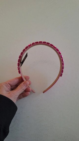 Cerchietto X&X con strass fucsia
