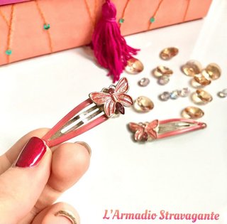 Set fermagli capelli cuoricini glitter