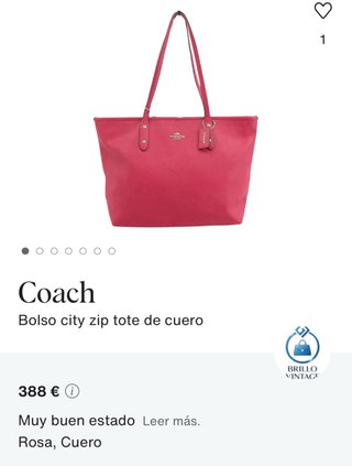 BOLSO ORIGINAL COACH COLOR CORAL