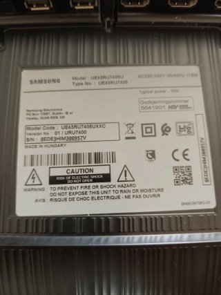 TV Samsung 43 UE43RU7405U NO FUNCIONA