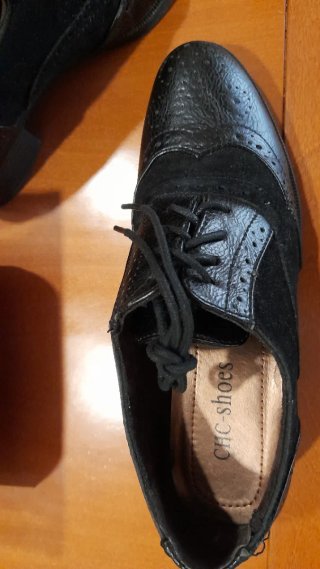 Zapatos Oxford CHC Piel y Ante Negros