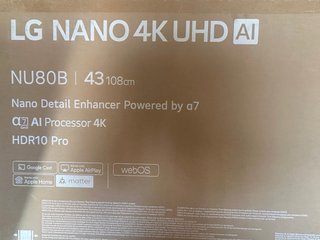 LG Nano 4K UHD AI TV 43 NU80B