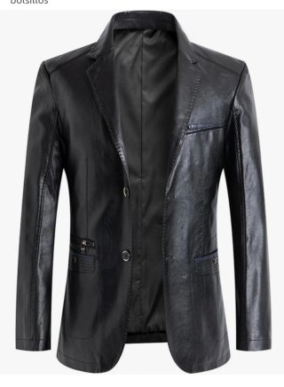 Blazer Piel sintética Hombre Negro. Sin estrenar