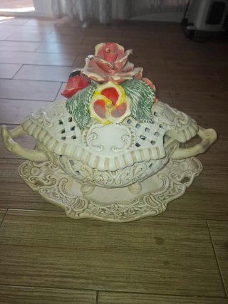 Sopera Portuguesa Cerámica Flores