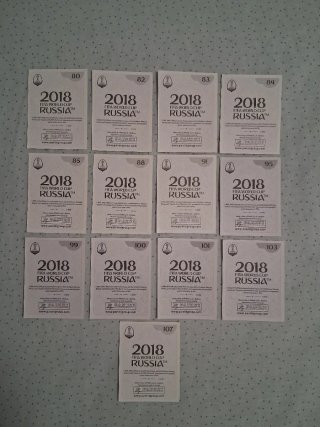 13 Cromos Rusia 2018 Egipto y Uruguay