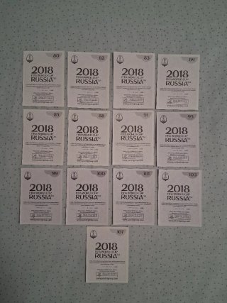 13 Cromos Rusia 2018 Egipto y Uruguay