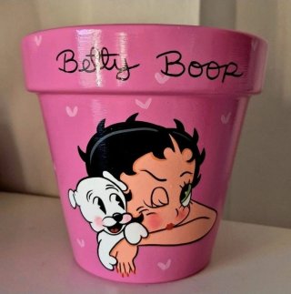 Macetas Betty Boop pintadas a mano