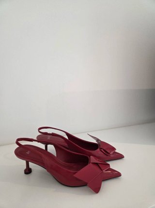 Zapatos Mango Rojos Talla 38 Lazo