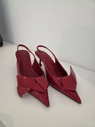 Zapatos Mango Rojos Talla 38 Lazo