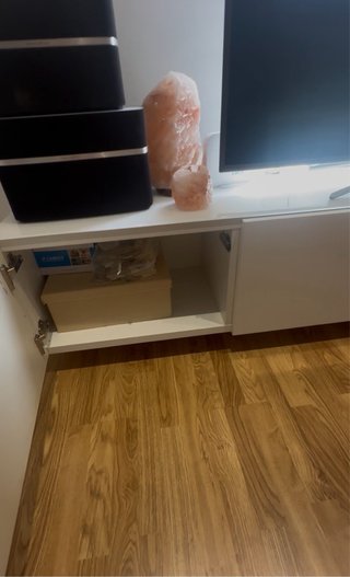 Mueble TV grande Bestå Ikea con cristal 2,40 m