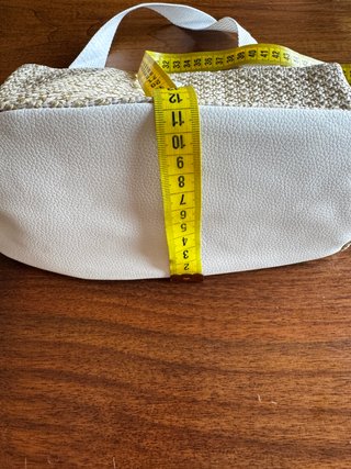 Borsa mini shopper paglia intrecciata beige donna