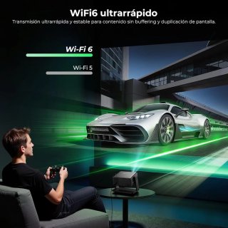 Proyector 1080P WiFi 6 Compatible Netflix