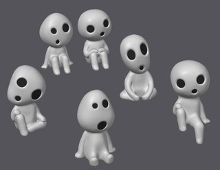 3D Ghibli Kodamas 6 Figuras Fotoluminiscentes