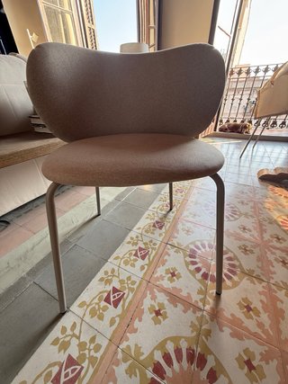 Silla Ikea Beige Tela y Metal