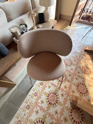 Silla Ikea Beige Tela y Metal