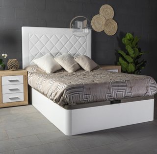 Canapé abatible de madera color blanco