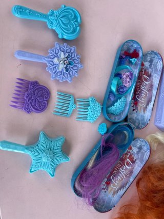 Cabezas de Muñeca Frozen Elsa y Ana con Accesorios