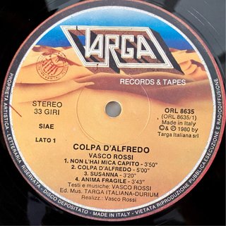Vasco Rossi - Colpa D’Alfredo LP Vinile