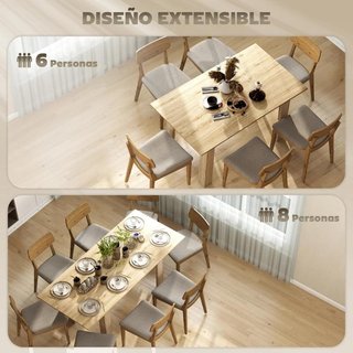 Mesa Comedor Extensible 140-180cm 6-8 Personas