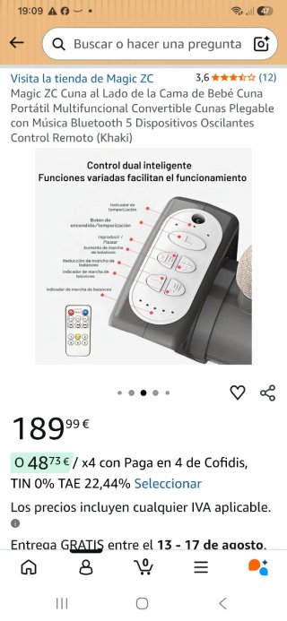 Cuna Magic ZC convertible con Bluetooth