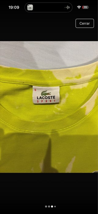 Camiseta Lacoste Verde y Blanca